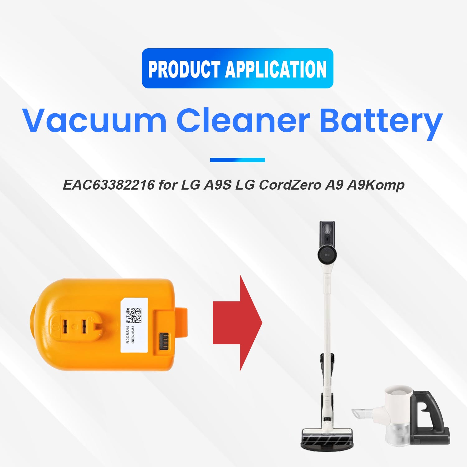 25.2V 3000mAh Vacuum Cleaner Sweeper Battery EAC63382216 for LG A9S LG CordZero A9 A9Komp